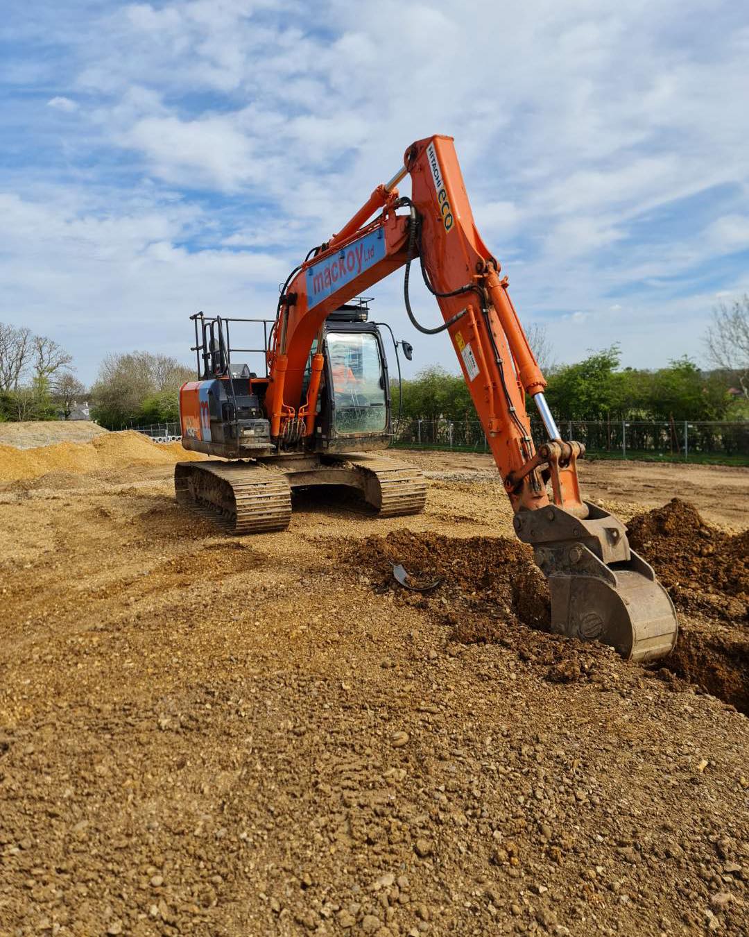 Excavator operator training on a construction site in Hampshire